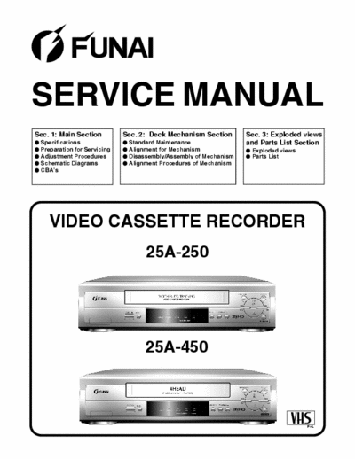 funai 25A-250_450 25A-250_450 service manual